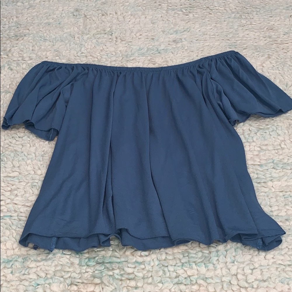 BP Blue Off the Shoulder Top
